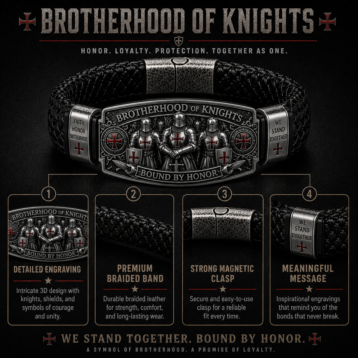 🛡️ Brotherhood of Knights Honor Bracelet