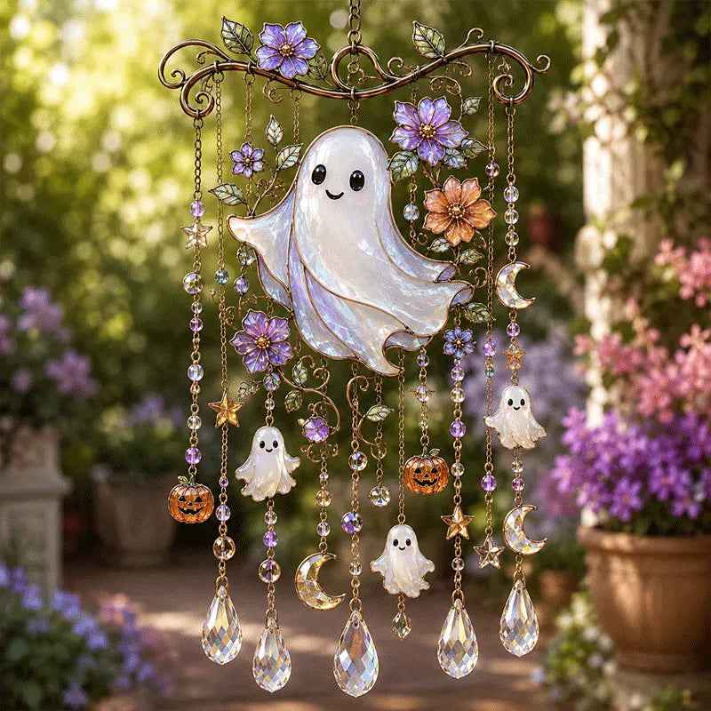 🎃 Halloween Hummingbird Wind Chime | Crystal Garden Hanging Decor