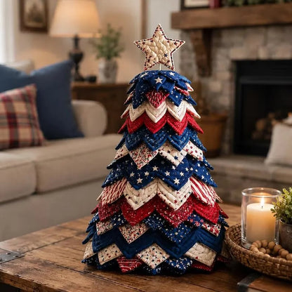 💥 LAST DAY 49% OFF - Americana Christmas Tree Quilt Kit