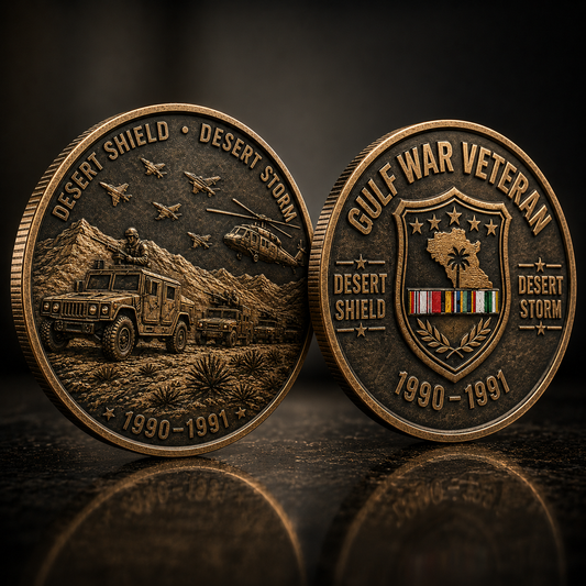 🏆Last Day Promo: 49% OFF! 🎖️Gulf War Veteran Challenge Coin – Desert Shield & Desert Storm 1990–1991 Military Collectible