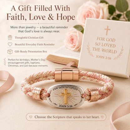 🔥 LAST DAY 49% OFF – ✝️ Christian Scripture Faith Bracelet Collection 💗✨