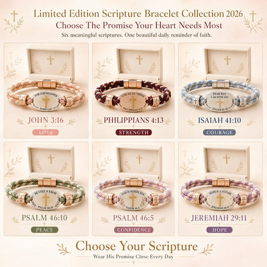 🔥 LAST DAY 49% OFF – ✝️ Christian Scripture Faith Bracelet Collection 💗✨