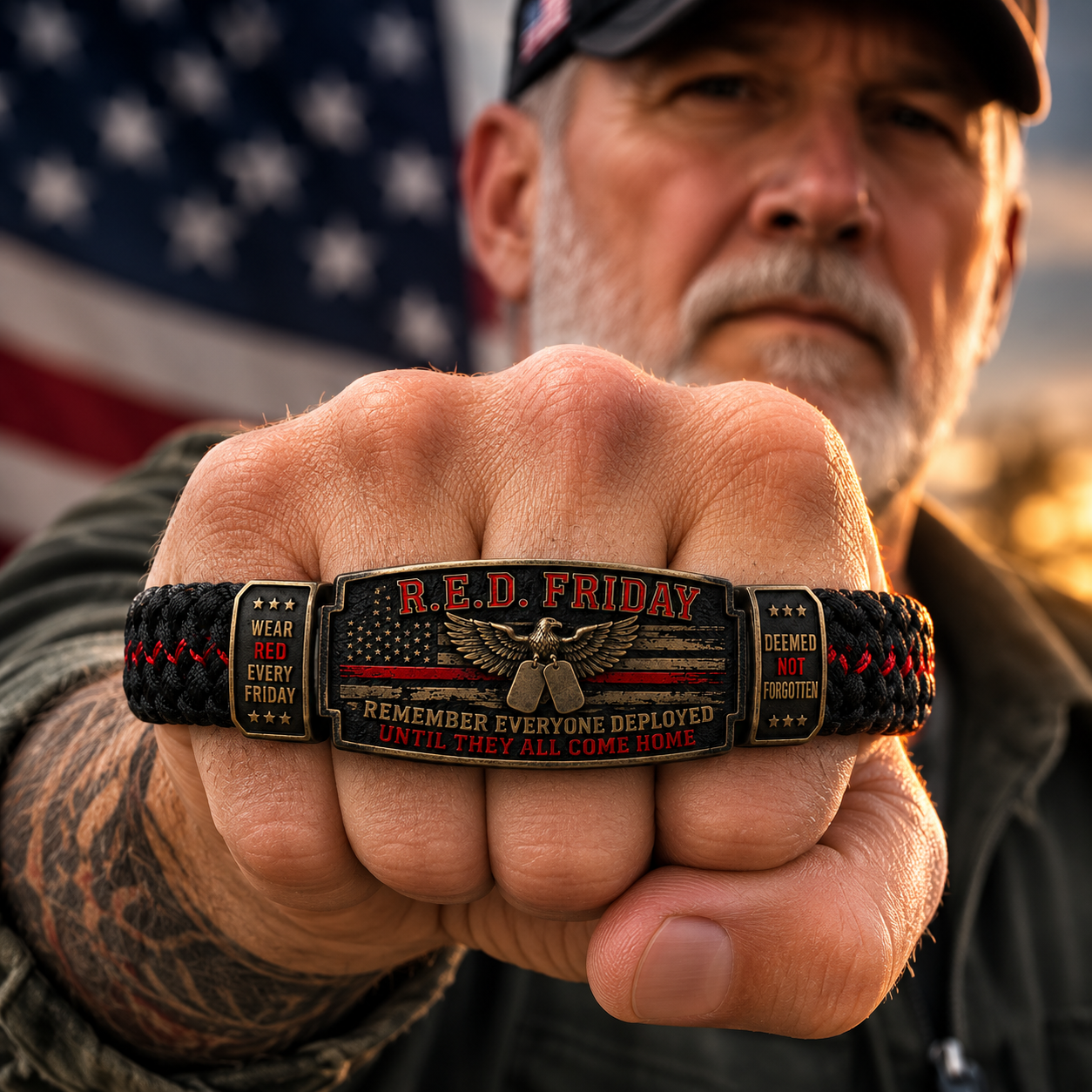 🇺🇸 R.E.D. Friday Honor Bracelet — Remember Everyone Deployed