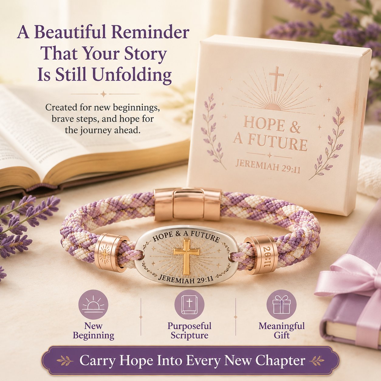 🔥 LAST DAY 49% OFF – ✝️ Christian Scripture Faith Bracelet Collection 💗✨