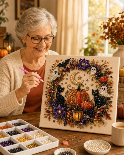 👻✨ Halloween Pearl Art DIY Kit – Turn Tiny Pearls into Spooky-Cute Magic (📦Buy 2 Free Shipping)