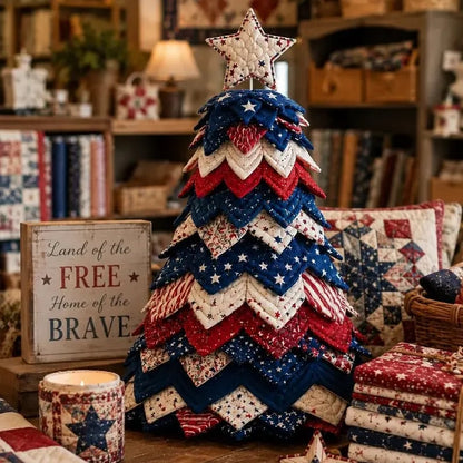 💥 LAST DAY 49% OFF - Americana Christmas Tree Quilt Kit