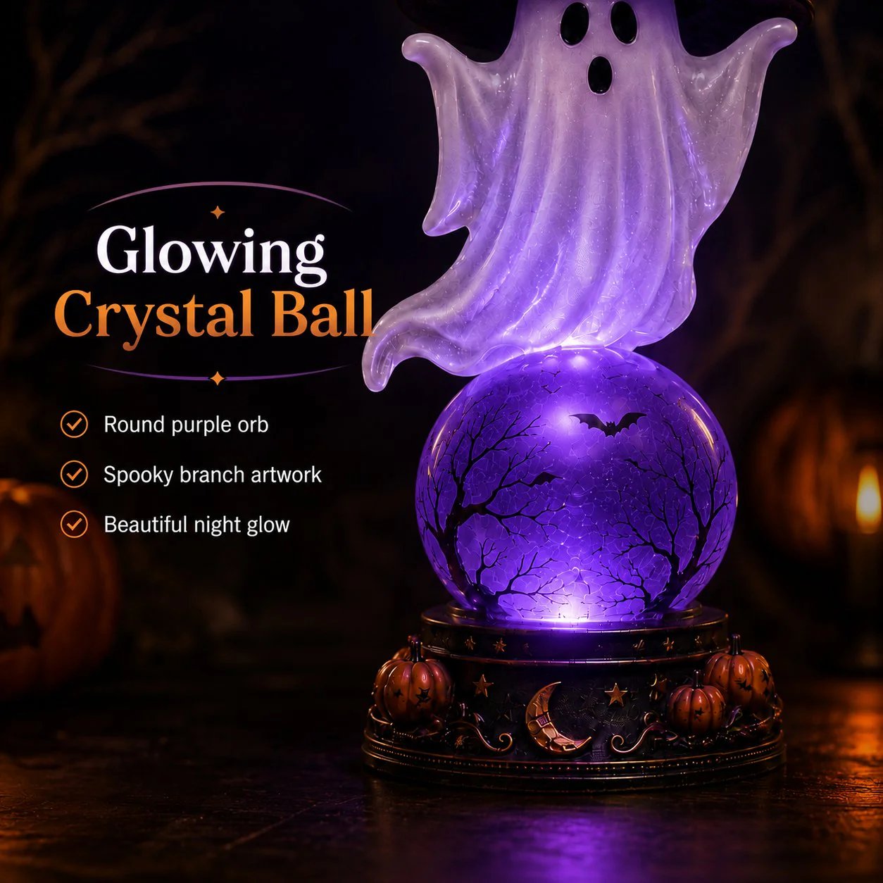 🔥 Last Day 49% OFF🎃Halloween Raven Crystal Ball Lighted Decor👻