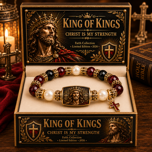 King Of Kings Christ Is My Strength Faith Bracelet✝️ | 2026 Limited Edition Bracelet