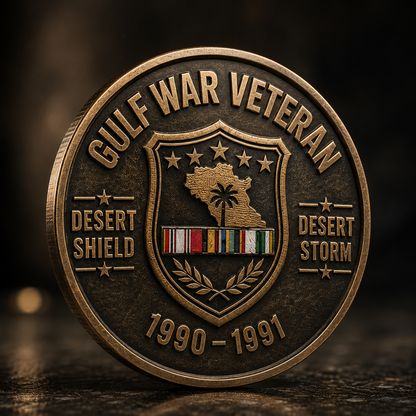 🏆Last Day Promo: 49% OFF! 🎖️Gulf War Veteran Challenge Coin – Desert Shield & Desert Storm 1990–1991 Military Collectible
