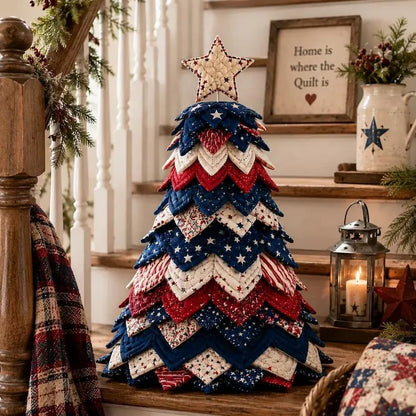 💥 LAST DAY 49% OFF - Americana Christmas Tree Quilt Kit