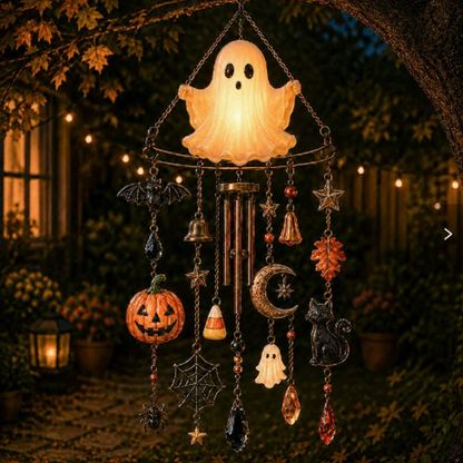 🎃 Halloween Hummingbird Wind Chime | Crystal Garden Hanging Decor